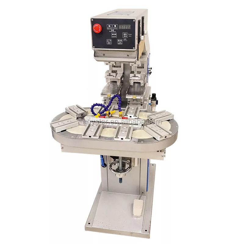 Dviejų spalvų rotacinio stalo tampinio spausdinimo mašina